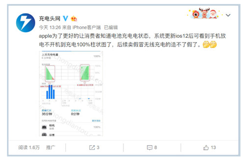 iOS 12加入充電柱狀圖功能 可分辨真假快充