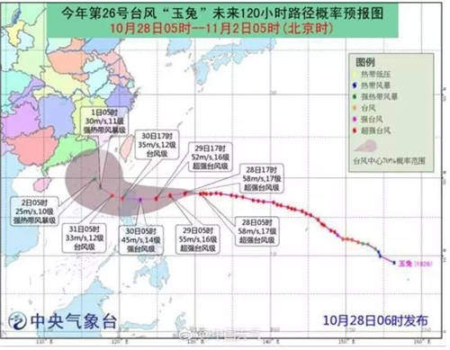 超強臺風玉兔路徑變動 或將影響深圳