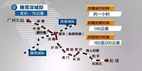 穗莞深城際將連接深圳寶安機場