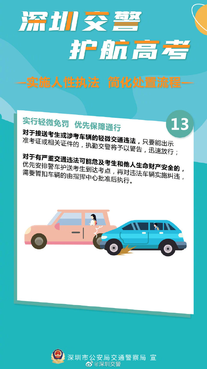 護航高考!深圳交警十項硬核措施助力高考（圖片來自網(wǎng)絡）