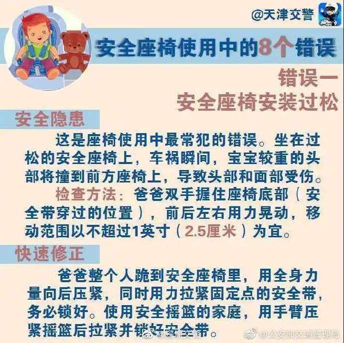 兒童安全座椅怎么正確使用 深圳交警教您