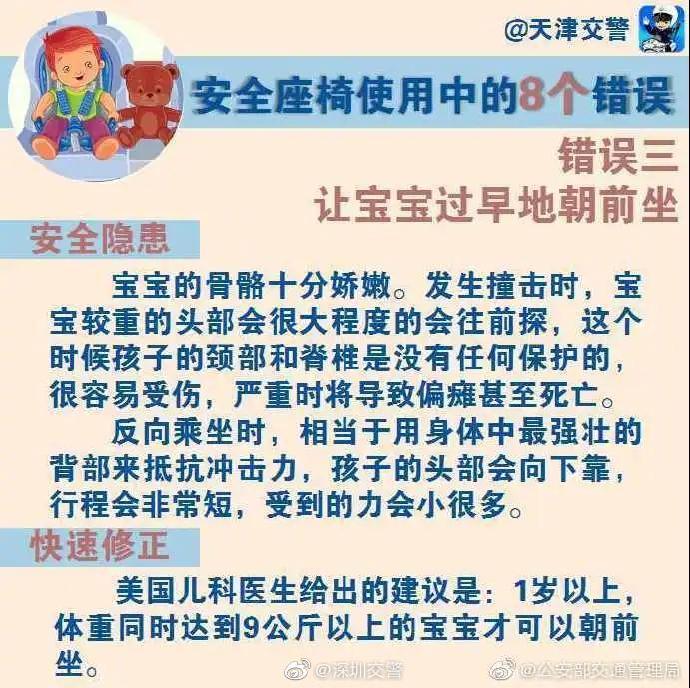 兒童安全座椅怎么正確使用 深圳交警教您