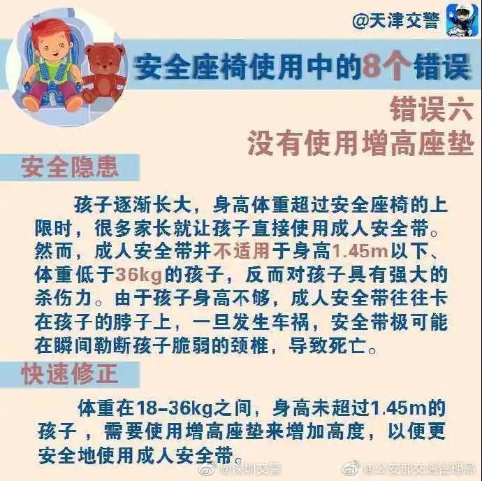 兒童安全座椅怎么正確使用 深圳交警教您