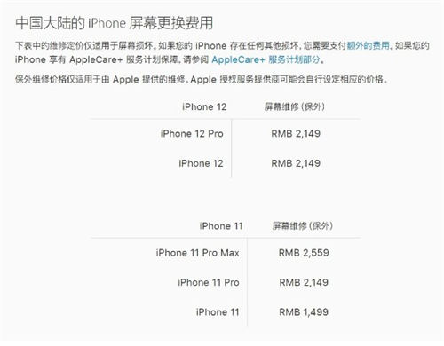 iPhone 12手機官方屏幕維修價格是多少