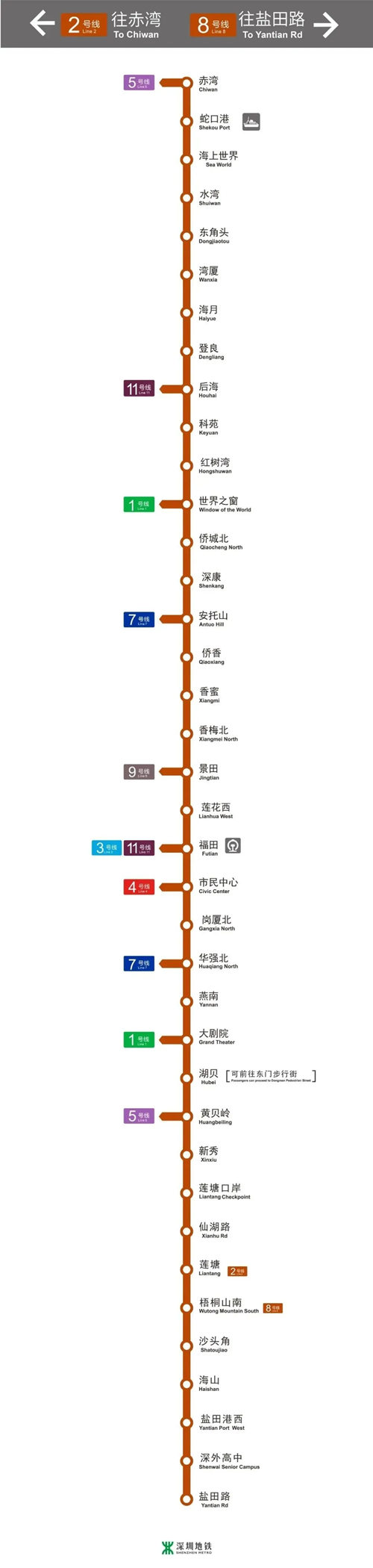 深圳地鐵2號線三期開通!地鐵2號線三期運營信息