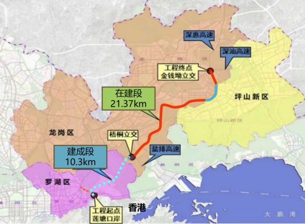 深圳東部過境高速公路工程建設最新進展一覽