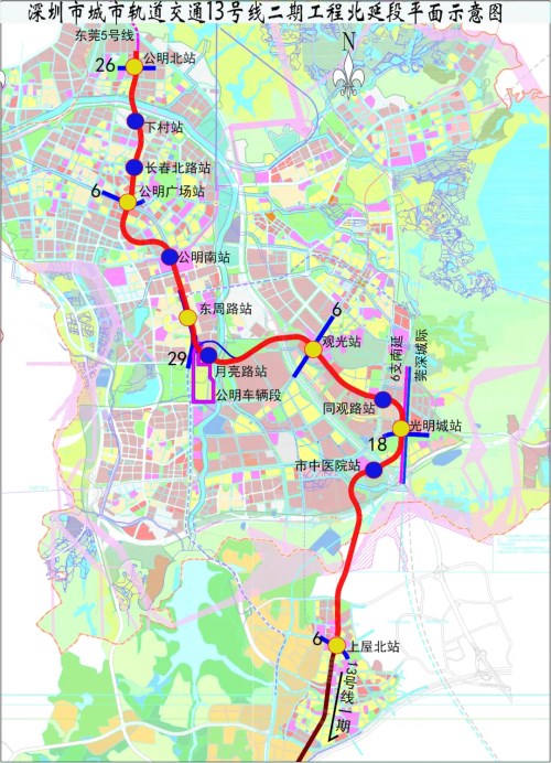 深圳地鐵13號線北延站點建設新進展一覽