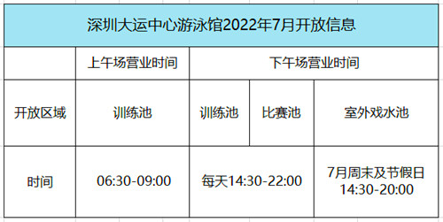 深圳大運中心游泳館開放時間是怎樣 要怎么購票