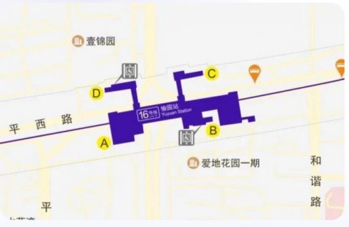 深圳地鐵16號線愉園站位置+出入口